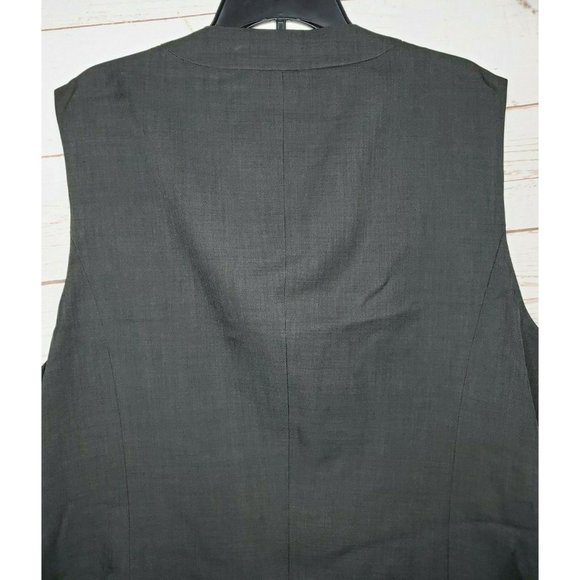 Cintas Men XL Charcoal Gray Men 2 Pocket Polyester Side Slit Suit Or Casual Vest - Picture 7 of 12